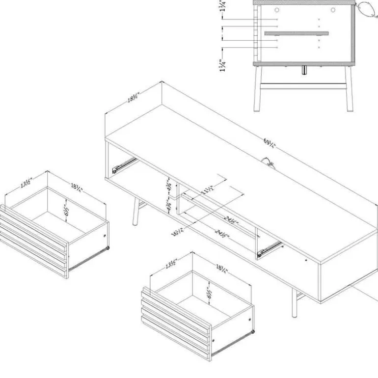 TV Stand with Drawers 70" - South Shore