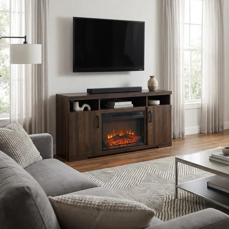 TV Stand with Electric Fireplace 54"