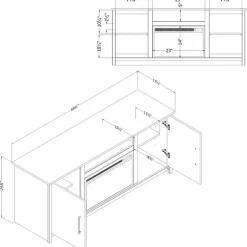 TV Stand with Electric Fireplace 60