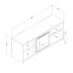 TV Stand with Electric Fireplace 60