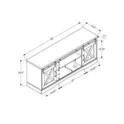 TV Stand with Sliding Doors 60" - Monarch