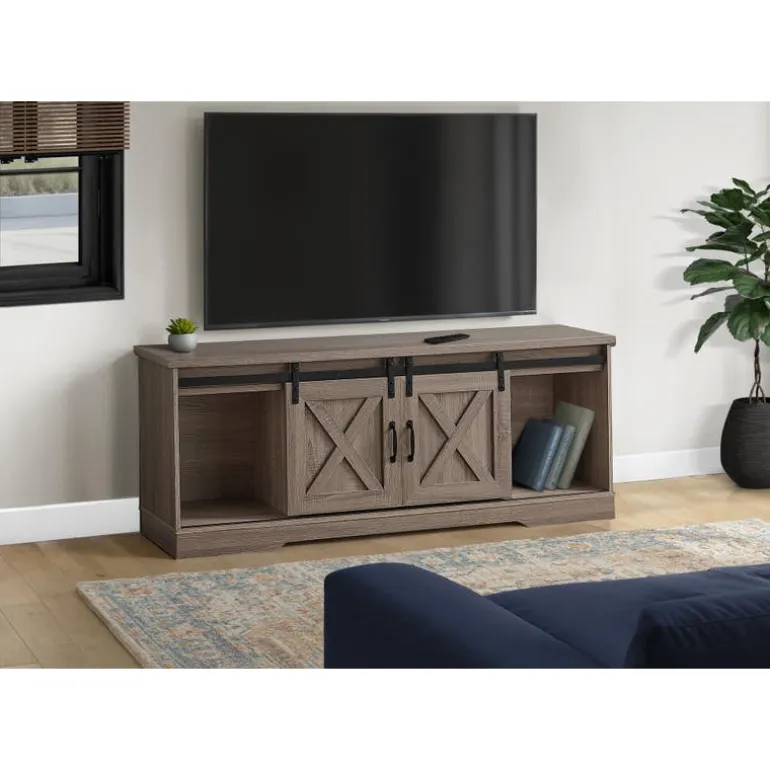 TV Stand with Sliding Doors 60" - Monarch
