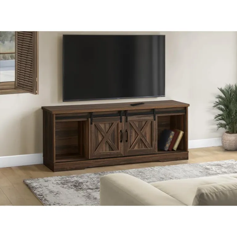 TV Stand with Sliding Doors 60" - Monarch