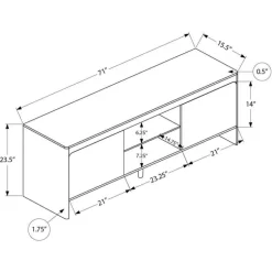 TV Stand with Storage 72" - Monarch