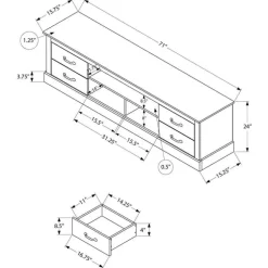 TV Stand with Storage 72" - Monarch