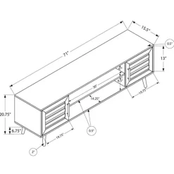 TV Stand with Storage 72" - Monarch
