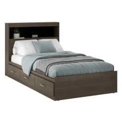 Twin Bed with 3-Drawer Storage and Headboard (39")