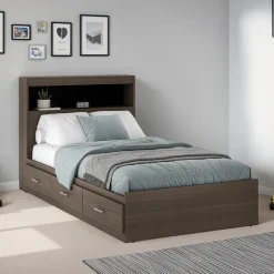 Twin Bed with 3-Drawer Storage and Headboard (39