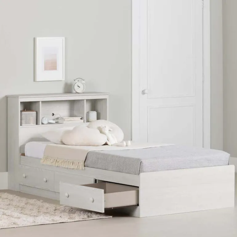Twin Bed with 3-Drawer Storage and Headboard (39") - South Shore