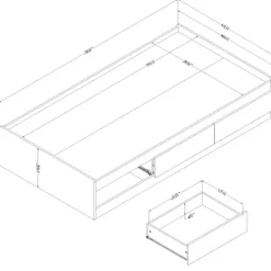 Twin Bed With 3-Drawer Storage (39") - South Shore