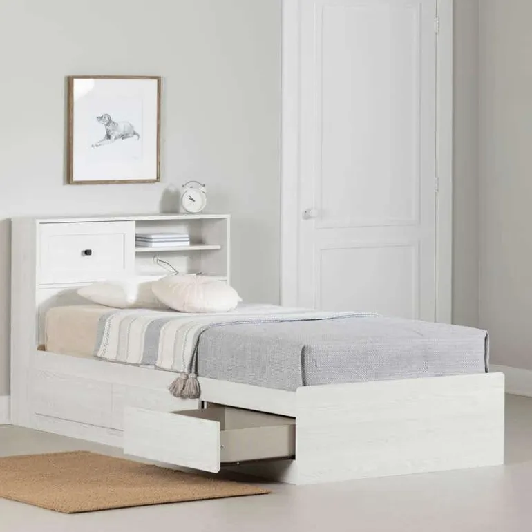 Twin Bed with 3-Drawer Storage and Headboard (39") - South Shore