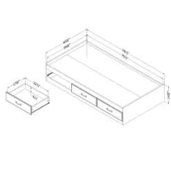 Twin Bed with 3-Drawer Storage (39
