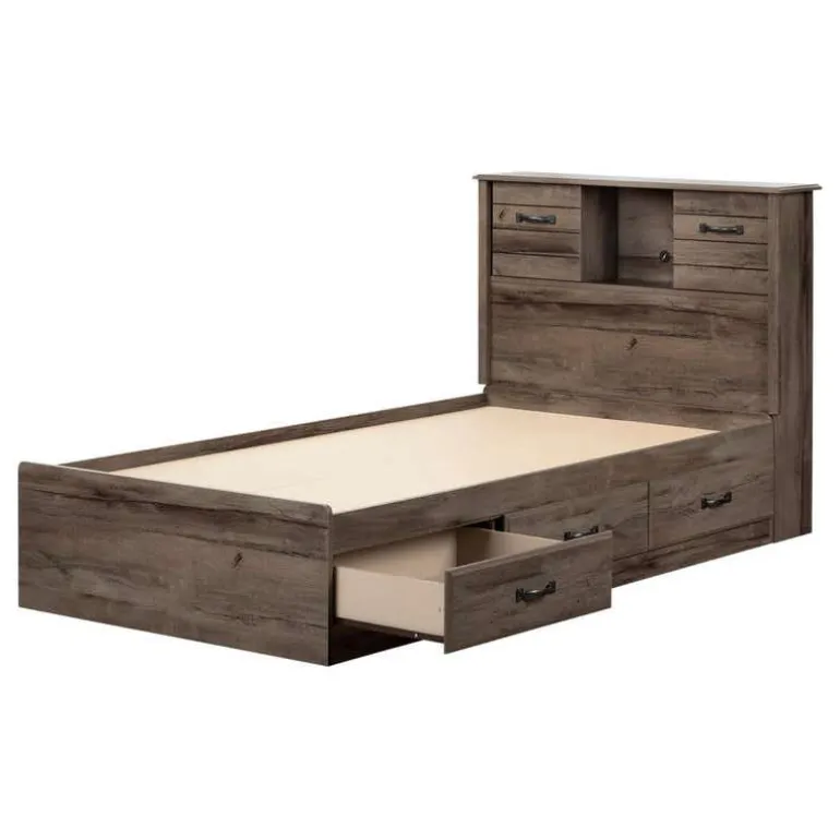 Twin Bed with 3-Drawer Storage and Headboard (39") - South Shore