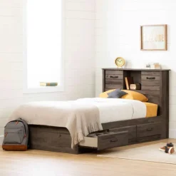 Twin Bed with 3-Drawer Storage and Headboard (39
