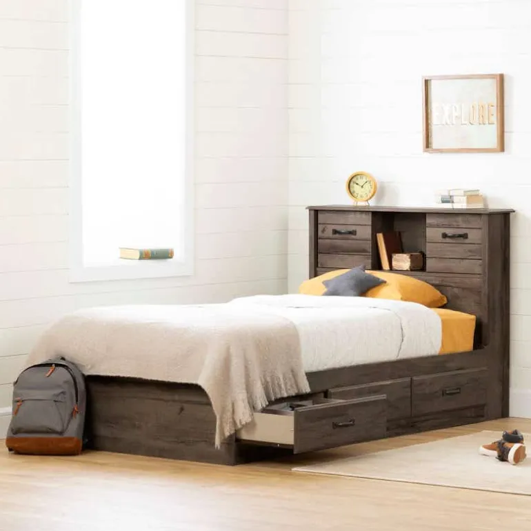 Twin Bed with 3-Drawer Storage and Headboard (39") - South Shore