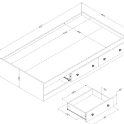 Twin Bed with 3-Drawer Storage (39'') - South Shore