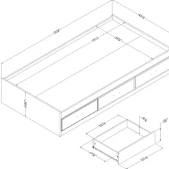 Twin Bed With 3-Drawer Storage (39