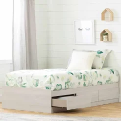 Twin Bed With 3-Drawer Storage (39