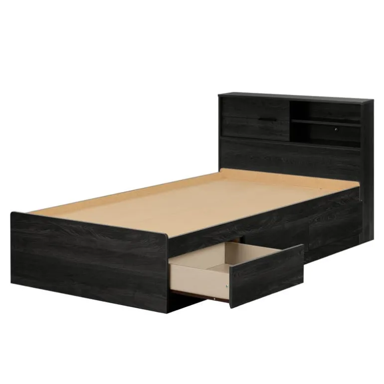 Twin Bed with 3-Drawer Storage and Headboard (39") - South Shore