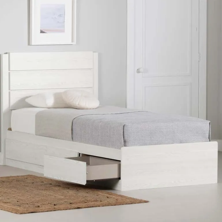 Twin Bed with 3-Drawer Storage and Headboard (39") - South Shore