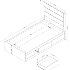 Twin Bed with 3-Drawer Storage and Headboard (39") - South Shore
