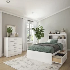Twin Bed with 3-Drawer Storage, Headboard and Dresser (39