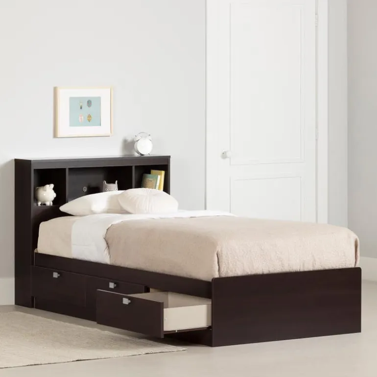 Twin Bed with 3-Drawer Storage and Headboard (39") - South Shore