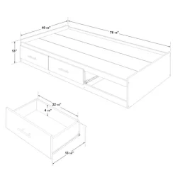 Twin Bed with 3-Drawer Storage, Headboard and Dresser (39