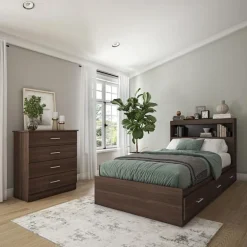 Twin Bed with 3-Drawer Storage, Headboard and Dresser (39