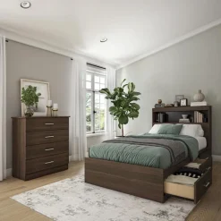 Twin Bed with 3-Drawer Storage, Headboard and Dresser (39