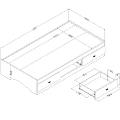 Twin Bed with 3-Drawer Storage (39'') - South Shore