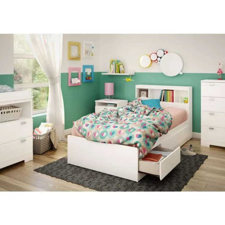 Twin Bed with 3-Drawer Storage and Headboard (39") - South Shore