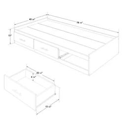 Twin Bed with 3-Drawer Storage and Headboard (39