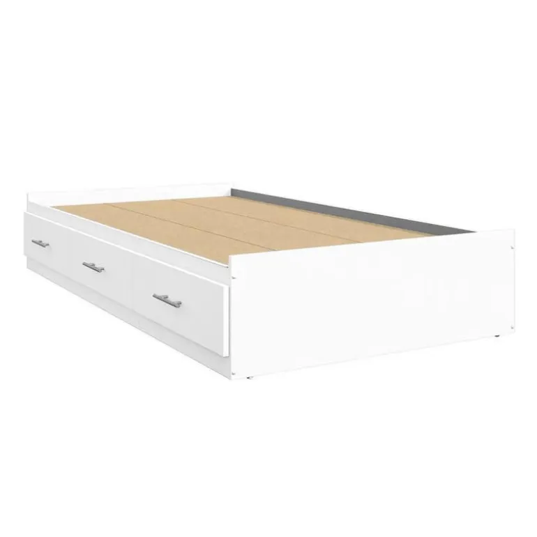 Twin Bed with 3-Drawer Storage and Headboard (39")