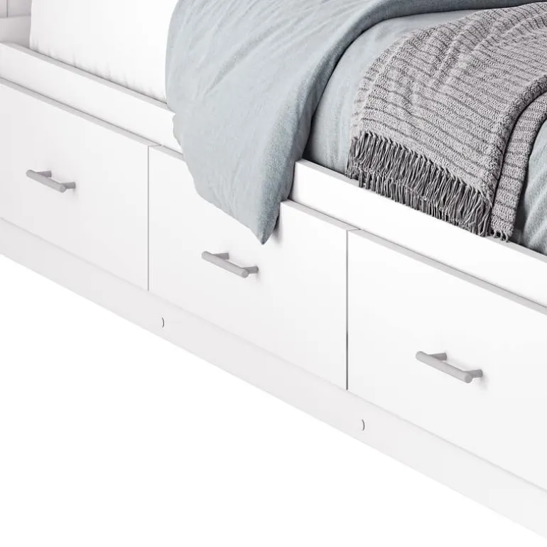Twin Bed with 3-Drawer Storage and Headboard (39")