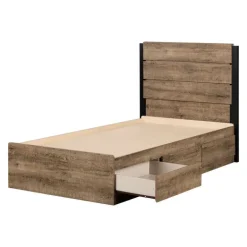 Twin Bed with 3-Drawer Storage and Headboard (39