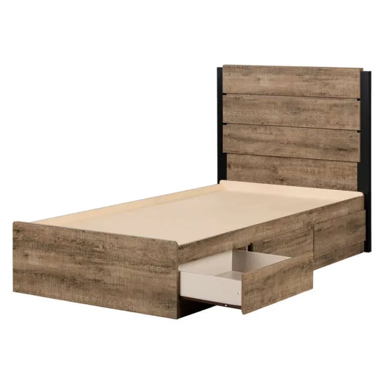 Twin Bed with 3-Drawer Storage and Headboard (39") - South Shore