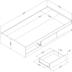 Twin Bed With 3-Drawer Storage (39") - South Shore