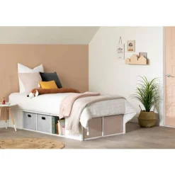Twin Bed with Storage and Baskets (39") - South Shore