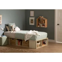 Twin Bed with Storage and Baskets (39