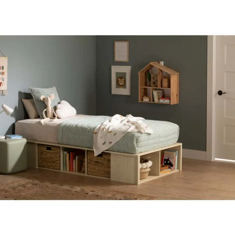 Twin Bed with Storage and Baskets (39") - South Shore