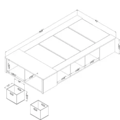 Twin Bed with Storage and Baskets (39