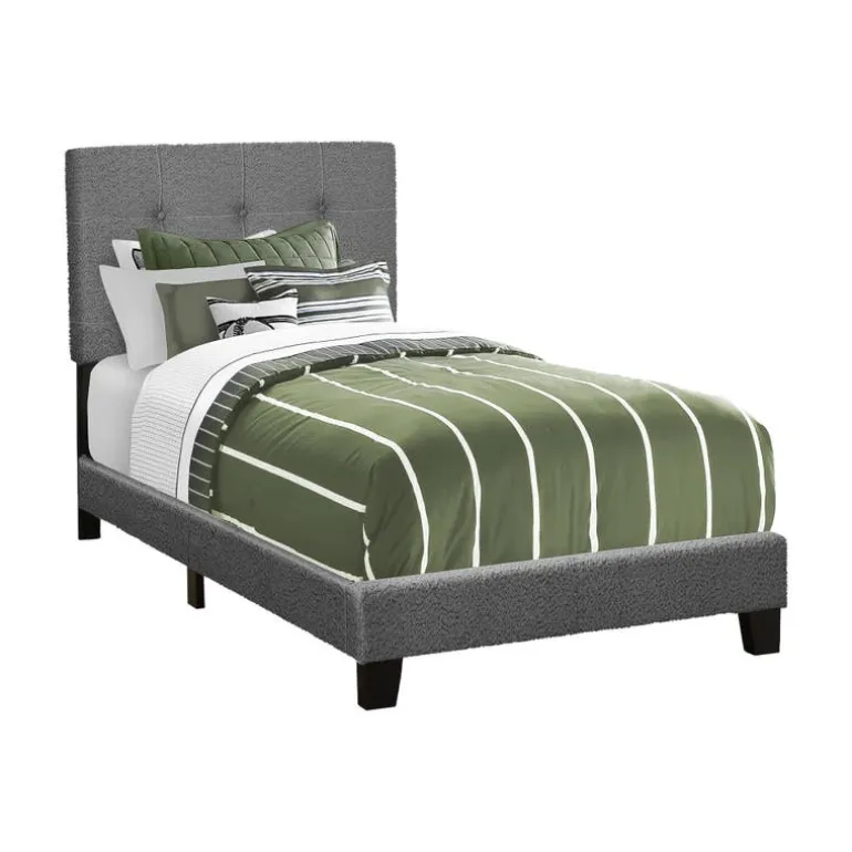 Twin Fabric Bed with Headboard (39")