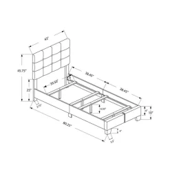Twin Fabric Bed with Headboard (39")