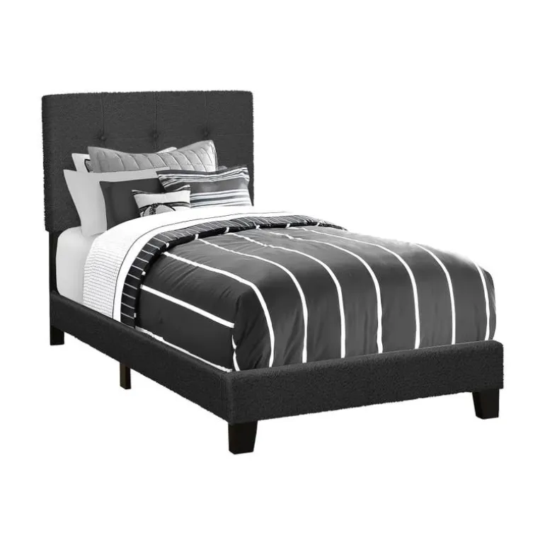 Twin Fabric Bed with Headboard (39")