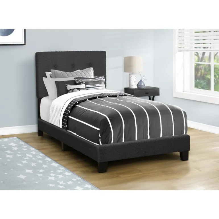 Twin Fabric Bed with Headboard (39")