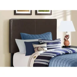 Twin Leather-Look Bed with Headboard (39