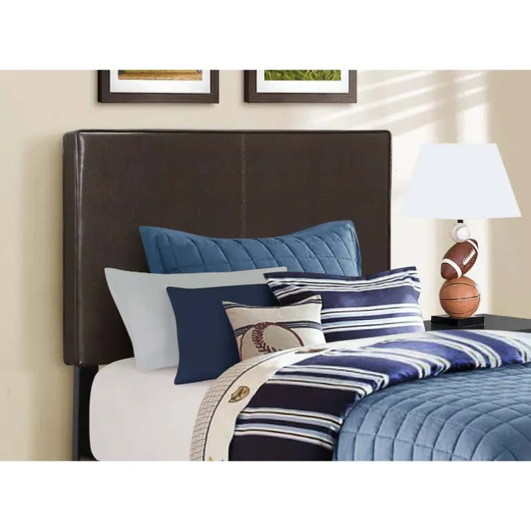 Twin Leather-Look Bed with Headboard (39")