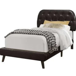 Twin Leather-Look Bed with Headboard (39")