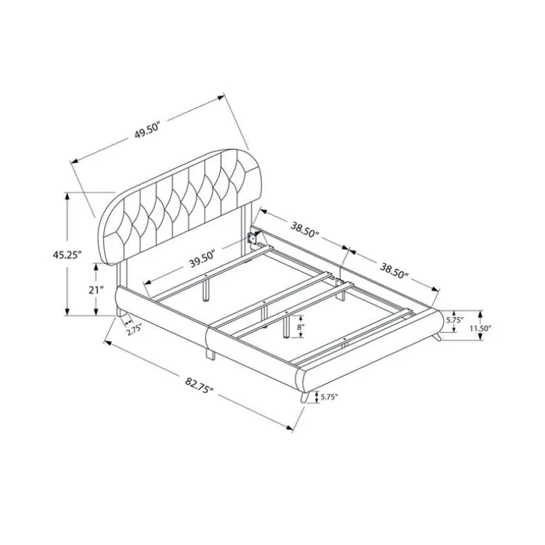 Twin Leather-Look Bed with Headboard (39")